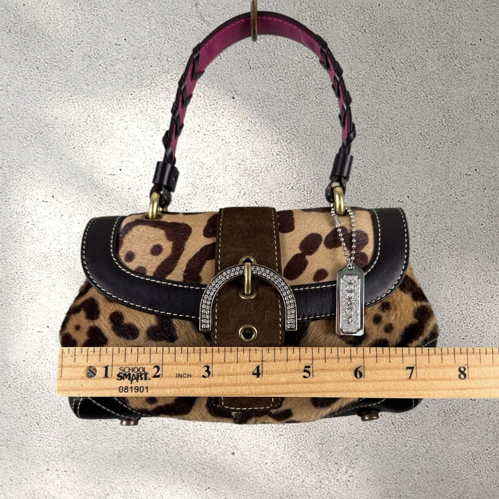 Vtg Y2K Coach Limited Edition Soho Madison Ocelot Calf Hair Top Handle Bag - Picture 13 of 13